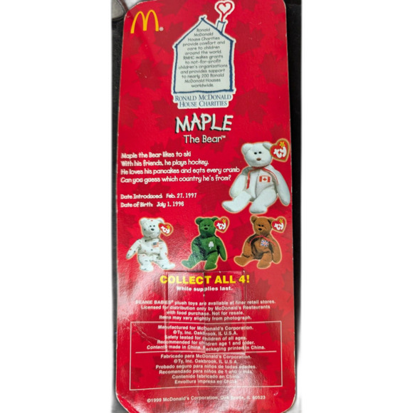 Maple the Bear – McDonald’s Teenie Beanie Baby (1999) - Picture 2 of 2